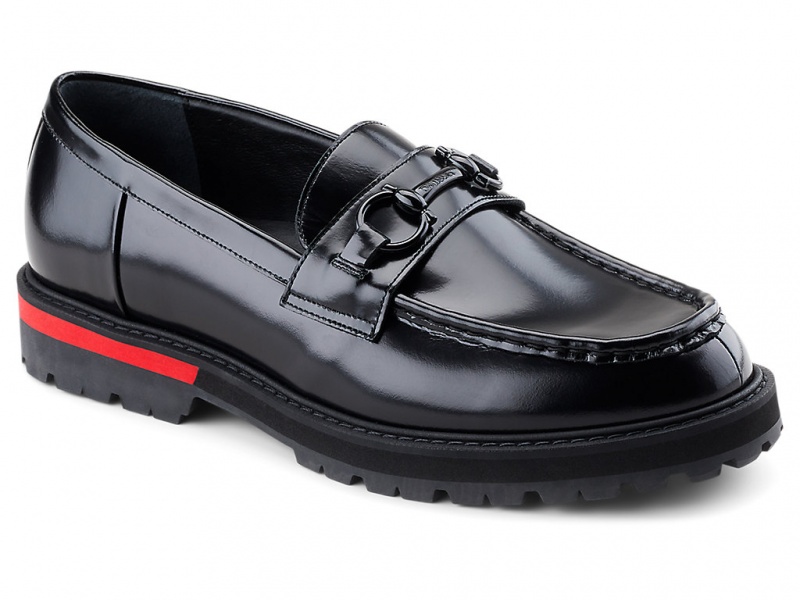 Onitsuka Tiger Bit Loafer Schuhe Herren Schwarz Rot | YZ5697301