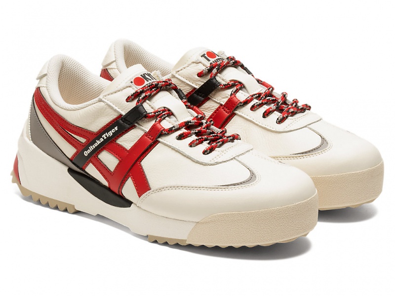 Onitsuka Tiger Delegation Ex Schuhe Damen Weiß Rot | RX2674519