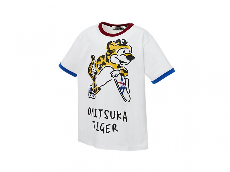 Onitsuka Tiger Graphic Tee Oberteile Kinder Weiß | DW1027594