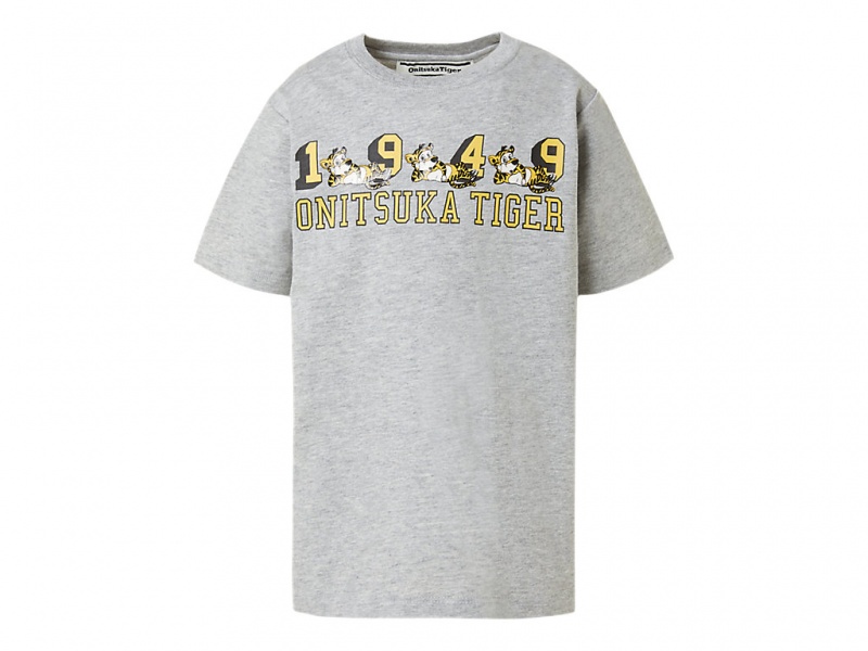 Onitsuka Tiger Graphic Tee Oberteile Kinder Grau | CG6724510