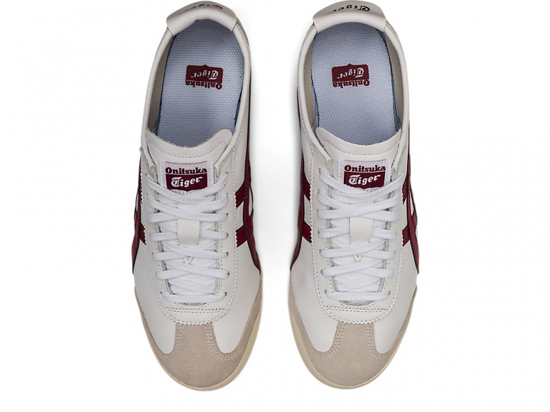 Onitsuka Tiger Mexico 66 Schuhe Damen Weiß Bordeaux | HP9423601