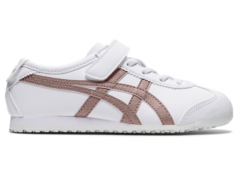 Onitsuka Tiger Mexico 66 Schuhe Kinder Weiß Rosa Gold | NV4671238